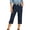 Dark Blue, variant on Women's Cropped Casual Loose Fit Jeans Denim Pants