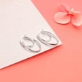 thumbnail image 4 of LeCalla 925 Sterling Silver Double Hoop Earrings | Curved Double-Hoop Earrings, 4 of 7