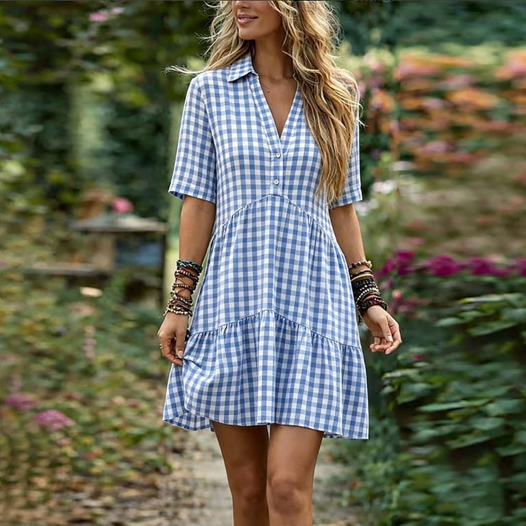 collared plaid mini dress Kara Plaid Collared Mini Dress