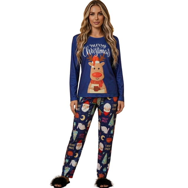 et Pijama Mujer Navideña Unitalla Invierno Conjunto Suave y Cálido