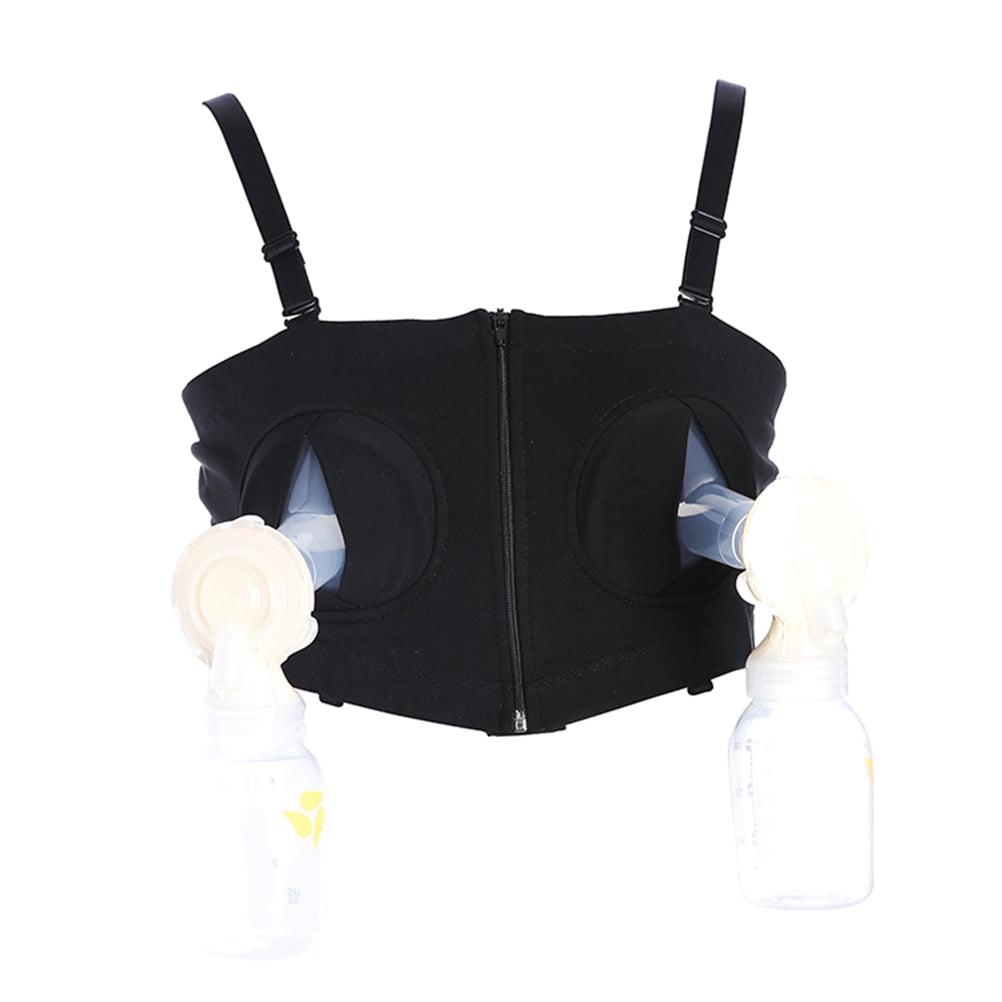 Bestope Handsfree Double Pumping Bra Cotton Breastfeeding Bra Adjustable Bustier