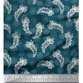 thumbnail image 1 of Soimoi Silk Fabric Floral & Peacock Feather Print Sewing Fabric Yard 42 Inch Wide, 1 of 1