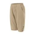 thumbnail image 5 of GEWSEY Women's Elastic Waist 3/4 Capri Harem Pants with Pockets Casual Loose Solid Yoga Trousers (Khaki, L), 5 of 8