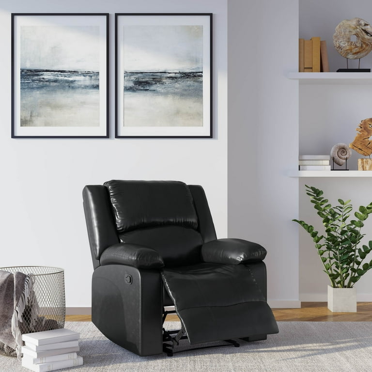Relax A Lounger Warren Faux Leather Manual Recliner Black