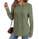 thumbnail image 2 of Sudadera con Capucha de Punto Acanalado Suave para Mujer, Suéter de Larga, Sudadera Ligera y Acogedora para Otoño. Verde L, 2 of 6