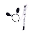 thumbnail image 2 of Juego de orejas y cola de cebra, aro para el pelo, juego de roles, diadema de animales para fiesta temática, regalos de cumpleaños, baile de máscaras Yuyangstore  Cola de disfraz, 2 of 8