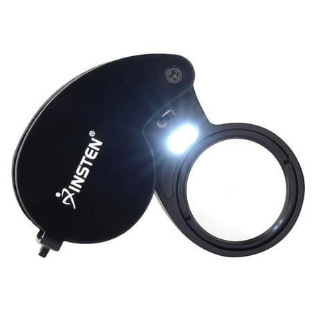 Insten 40X 25mm Magnifying Magnifier Glass Foldable Eye Loupe with Adjustable LED Light Lamp for Jeweler (with Box)