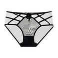 thumbnail image 2 of Rohuuque Women's Black Lace Panties Sheer Mesh Panel Cut Out Details Breathable Cotton Lined Low Rise Cheeky Briefs Black B, 2 of 5
