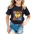 thumbnail image 4 of PMVFHDE T-Shirts Mignons Basiques pour Filles Hauts Tendance pour Filles T-Shirts pour Filles Mode Décontractée Imprimé Col Rond Manches Courtes T-Shirt Noir, 4-5 Ans, 4 of 4