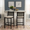 thumbnail image 3 of Powell Bilberry 29" Indoor Low Cane-Back Wood Barstool, Set of 2, Black/Natural/Beige, 3 of 16