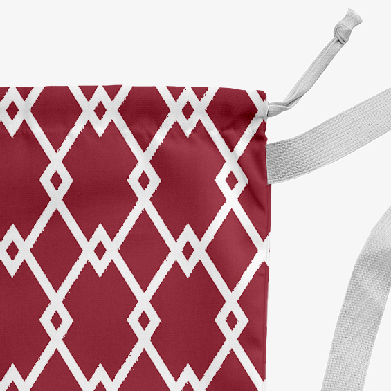 Simply Daisy Geometric 18 x 29 in Red Laundry Bag
