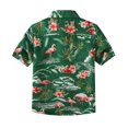thumbnail image 2 of SSLR Big Boys Flamingos Hawaiian Shirt Button Down Shirt Short Sleeve Luau Shirt for Kids, 2 of 8