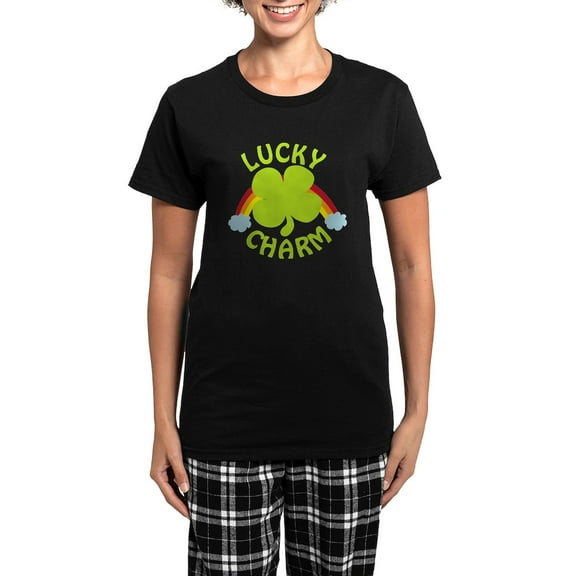 CafePress - Luckycharm_Dark Women's Dark Pajamas - Women's Short Sleeve Print T-Shirt and Pants Dark Cotton Pajama Set