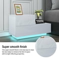 thumbnail image 5 of 2 Drawers Nightstand, with RGB 20 LED Light Mode, Modern Home Furniture decor - High Gloss, White/Black, 5 of 9