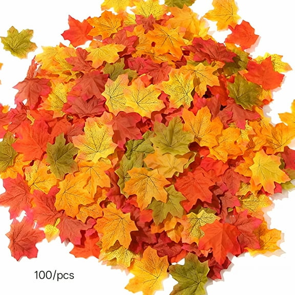 ZULAR 100/200Pcs Autumn Maple Leaf Fall Wedding Decor Fall Fake Silk Leaves Craft Wedding Party Decor