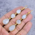 thumbnail image 3 of Rainbow Moonstone Gemstone 925 Sterling Silver Jewelry Earring 2.99", 3 of 4