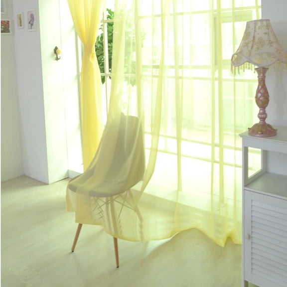 100x200cm Pure Color Tulle Curtain - Rod-Pierced Processing | Sheer Glass Yarn Window Panel for Decorative Use | 1*2 Meter High Tulle Drape for Doors, Windows, and Event Decoration(E)