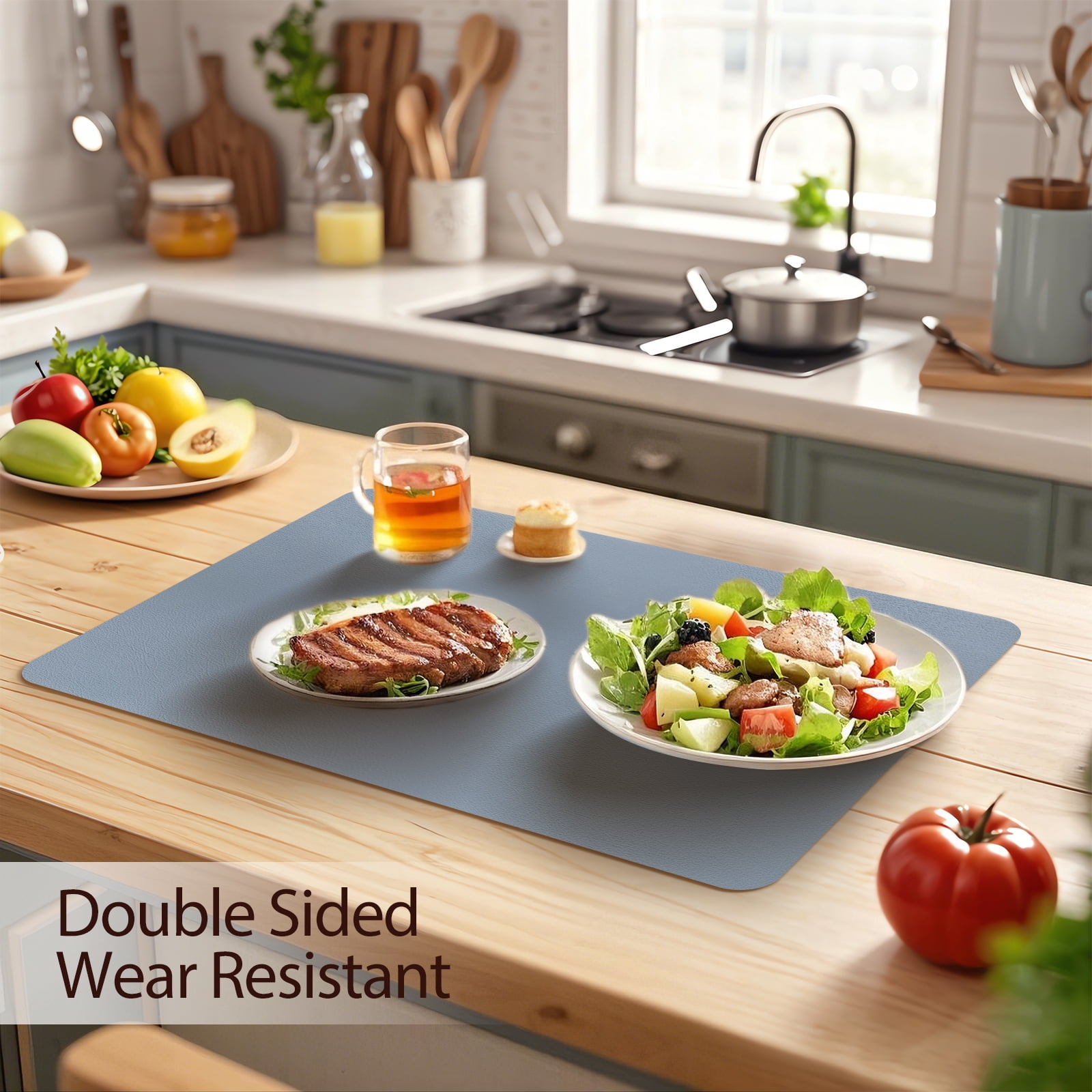 Unbranded Faux Leather Placemats, Washable Wipeable, Heat-Resistant, Set of 4, 18" x 12"