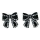 thumbnail image 1 of Pendientes de perla negra con lazo Pendientes elegantes y delicados, 1 of 5