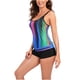 thumbnail image 4 of Traje de baño dividido para mujer con tirantes y estampado de color degradado multicolor a la moda para mujer Fridja  nalpqowj50408, 4 of 6