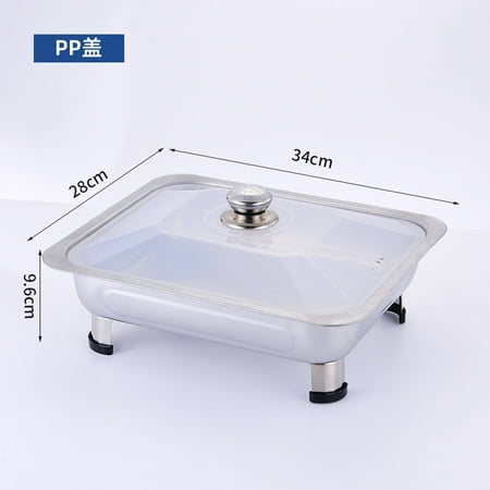 

Buffet Foods Holder Stainless Steel Foods Tray Buffet Flat Rectangular Tray with Lid