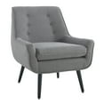 thumbnail image 2 of Linon Trelis Upholstered Tufted Accent Chair with Black Wood Legs in Gray Fabric, 2 of 11