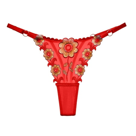 

Mortilo Womens Thongs Girl Underwear Low Rise Panty V Halter Bride Gifts Red One Size
