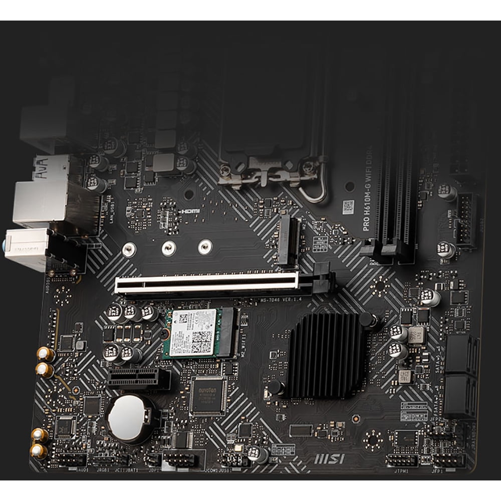 MSI PRO H610M-G WIFI DDR4 Gaming Desktop Motherboard, Intel H610, LGA-1700