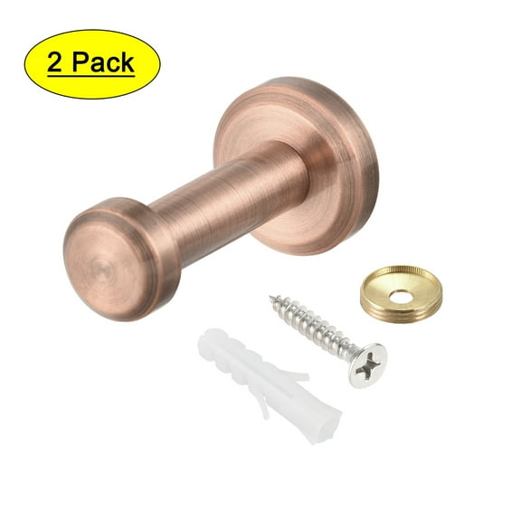 Wall Hook Robe Towel Hook Wall Mounted Coat Hook Hanger Brushed Copper Tone 2Pcs