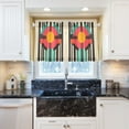 thumbnail image 5 of Yayeee Kitchen Curtains Tier Pair Light Filtering 27"x24" Rod Pocket Short Cafe Window Panel, Geometric Circle, 5 of 7