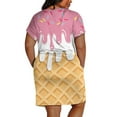 thumbnail image 2 of Yuyamidu Ice Cream Dresses for Women Plus Size XL Cute Beach Party Dress Casual Short Sleeve Elegant Dress Loose Summer Dress Oversized V Neck Dresses, 2 of 7