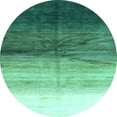 thumbnail image 1 of Ahgly Company Indoor Round Abstract Light Blue Contemporary Area Rugs, 7' Round, 1 of 4