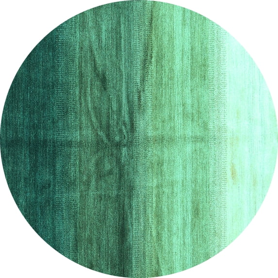 Ahgly Company Indoor Round Abstract Light Blue Contemporary Area Rugs, 7' Round