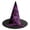 Purple, variant on Halloween Witch Hat with Decorative Ribbon,Black Velvet,Wizard Hat,Cosplay Accessories,Dress Up Prop Purple