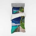 thumbnail image 2 of Ambesonne Ocean Bedding Set 4 Pcs, Beach Palm Trees Sky, Queen, Turquoise Green, 2 of 3