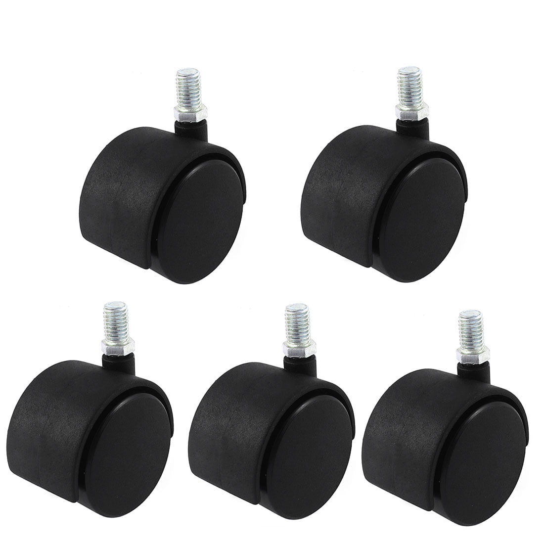 Quiet and Smooth Gliding,Safe for Woood Hardwood Carpet Floors Set of 5 NOT METRIC M10 Replacement Office Chair Caster Wheels by 8T8 Rubber Chair Casters with Threaded Stem 3/8''-16X1 