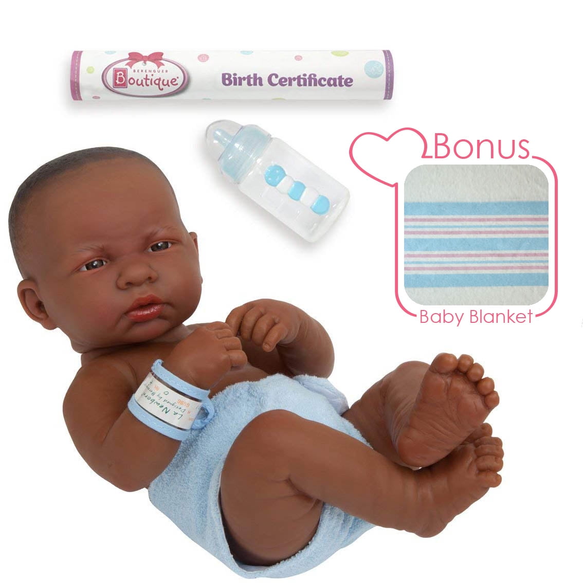 Berenguer Birth Certifi. Realistic Newborn GIRL Doll 14in Anatomically Correct 