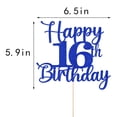 thumbnail image 2 of Decoración para tartas Kaoenla con purpurina para cumpleaños número 16, color azul, 2 of 9
