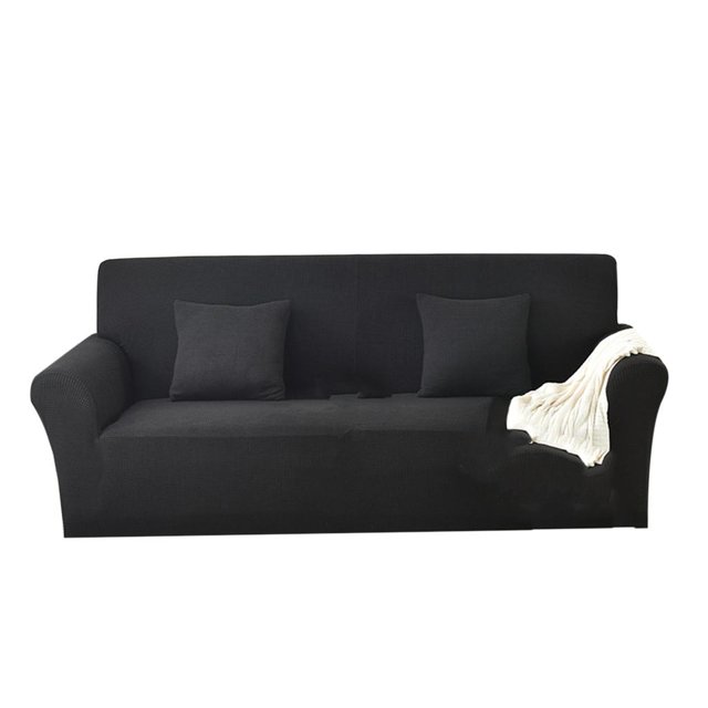 Funda de Sofá de Tela de 3 Plazas Funda de Sofá de 145 Cm a 185 Cm de Sofá Elásticas de Sofá Negro Soledad Funda de sofá Funda