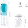 thumbnail image 2 of Botella de agua para perros, dispensador grande de botella de agua para perros con capacidad de 19 oz, portátil para caminar con contenedor de comida (azul), 2 of 5