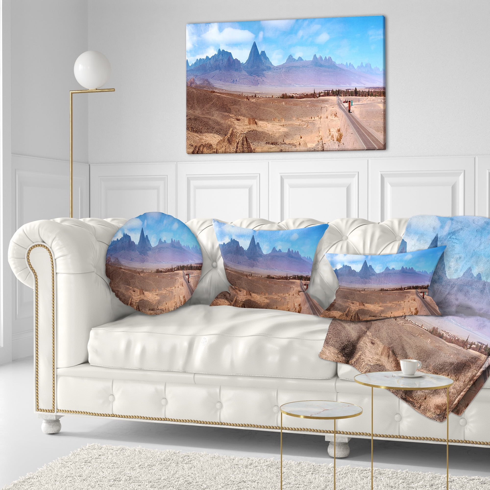 Designart San Pedro de Atacama Chile Panorama - Cityscape Throw Pillow - 12x20