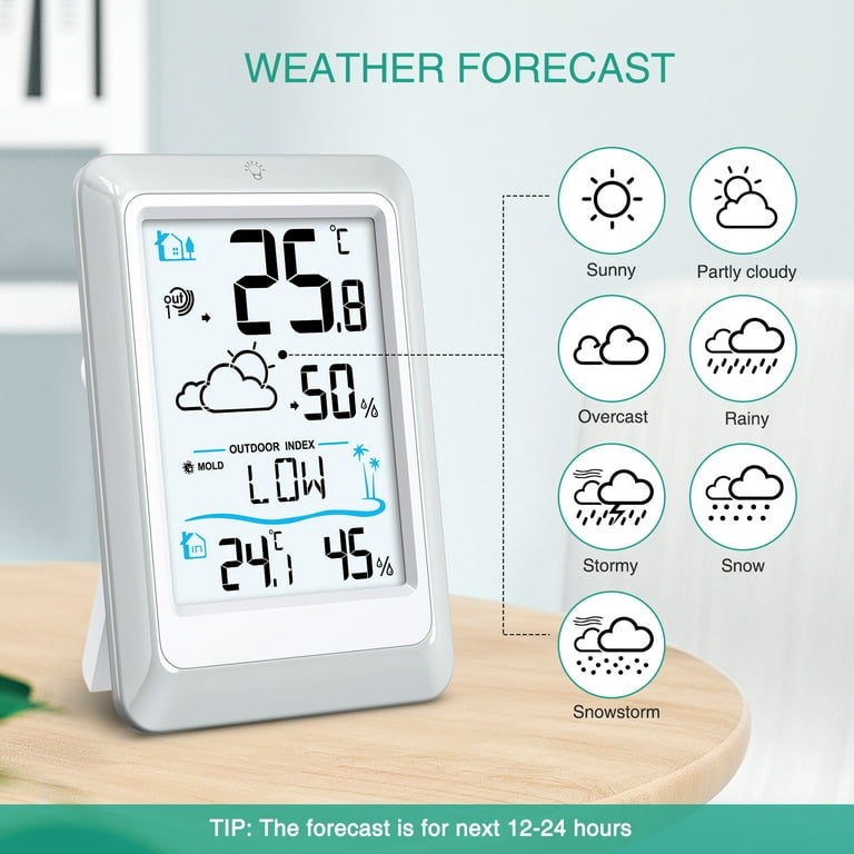 Wireless Weather Station Digital Forecast on sale Temp Alarm Humidity Monitor Kit Oria