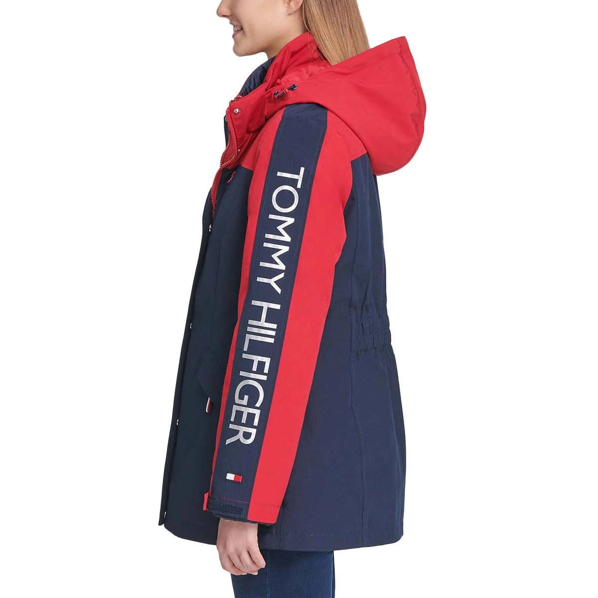ven pris mytologi Tommy Hilfiger Womens 3 in 1 Winter Cold Weather Water Resistant Coat Red  Navy M - Walmart.com