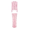 thumbnail image 4 of Yunliwuli Women’s Two Piece Summer Outfits, Tie-up Front Sheer Mesh Tops and Long Skirt Set, 4 of 10