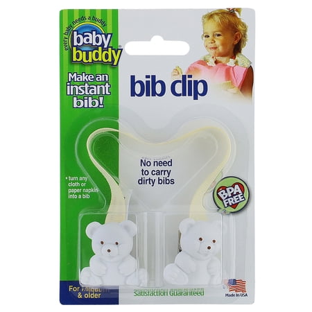 Baby Buddy Unisex Toddler Bib Clip - Turns Towels or Napkins into Instant Bibs Cream 1pk