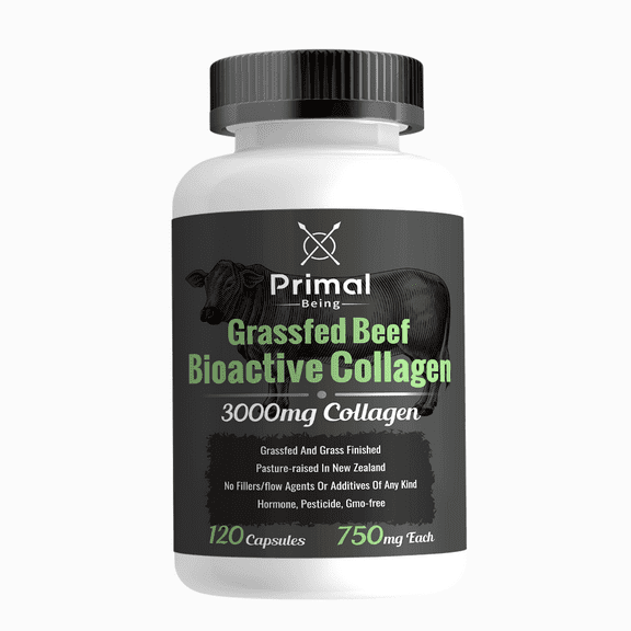Primal Being Grassfed Beef Cartilage Collagen (Type I-V & XI)- Supports Hair, Skin, Nails, Joint Health, Immunity, Digestion, Post Exercise Recovery - 120 Capsules, 3000 mg per Serving