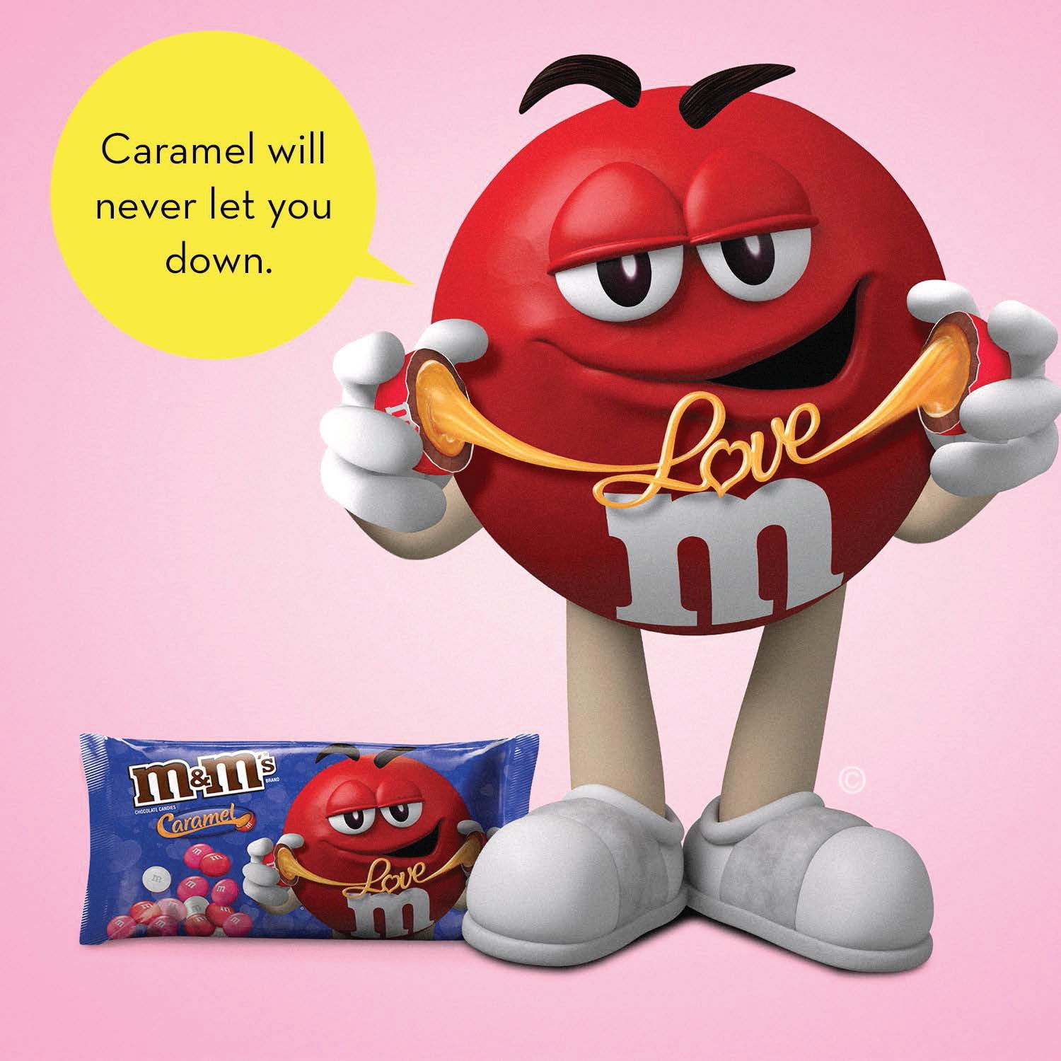 Mars M&M's Valentine's Day Caramel Chocolate Candy, 9.9 Oz.