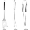 thumbnail image 2 of Ensemble d'Accessoires de Gril BBQ de Base 3 Pcs, Ensemble d'Outils de Barbecue Multifonctions en Acier Inoxydable dans Étui pour Pique-Nique en Plein Air, Camping, Fumage, Grillade, 2 of 7