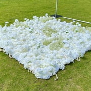 Handmade Roll-Up Fabric Flower Wall, Artificial Flower Wall Backdrop Panels 1.15ftx1.15ft Rose Wedding Backdrop 3D Flower Wall Backdrop for Party Baby Shower Bridal Wedding Background Decor