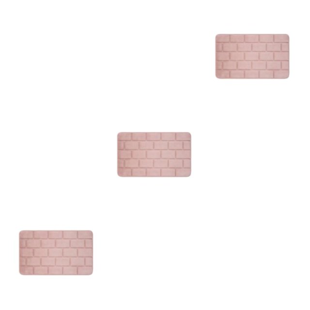 Maytalsory Quick-drying Bathroom Rugs Exquisite Crafted For Easy Cleaning Toilet Rugs Bath Mat Carpets Pink 3PCS